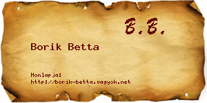 Borik Betta névjegykártya